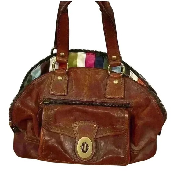 Coach Legacy Luci Dome Satchel Brown Leather Women's‎ Handbag Medium - Picture 2 of 16